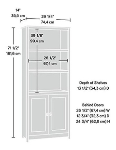 Sauder Cottage Road Biblioteca Con Puertas - tienda online