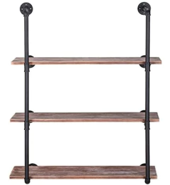 Estantería De 4 Niveles De Metal Y Madera, Color Marrón en internet