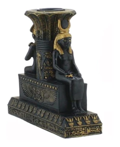 Egipcio Isis Y Osiris Pintado Soporte Para Vela, Color Negro - comprar online