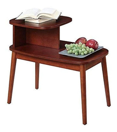 Imagen de Mesa Auxiliar De Madera Caoba, Color Marrón, 2 Niveles