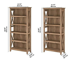 Estantería De Madera Color Marrón Claro De 5 Niveles. - tienda online