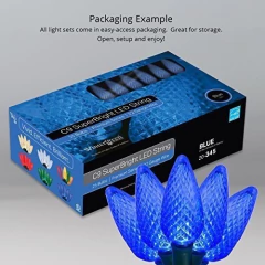Imagen de Juego De Luces Led Prefabricadas Facetadas Azul C9
