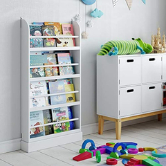 Estantería Para Libros,madera Color Blanco/4 Niveles - tienda online