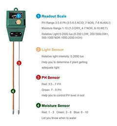 Medidor De Ph Del Suelo, 3 En 1 Prueba De Humedad Del Suelo - Danielle's Store