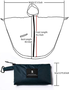 Poncho Para Lluvia Saphirose Con Capucha Y Bolsillos - tienda online