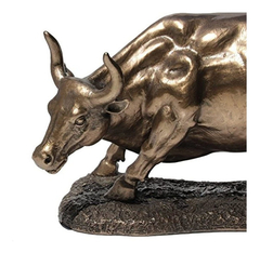 Pulgadas Figura Réplica Wall Street Bull Hued Bronce Pulido en internet