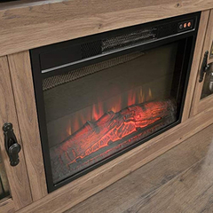 Mueble Para Tv Con Chimenea Eléctrica,madera Color Marrón. - tienda online