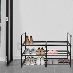 Imagen de Organizador De Zapatos Con Estantes De Metal Negro 3 Niveles