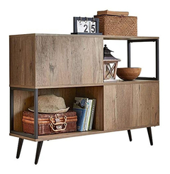 Mesa Auxiliar De Madera Color Marrón Con 2 Niveles.