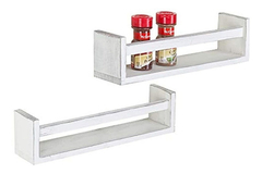 Estantería Flotante De Madera Color Blanco/2 Unidades