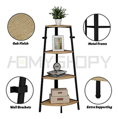 Estantería De Metal Y Madera Color Negro Y Marrón De 49 In. - Danielle's Store
