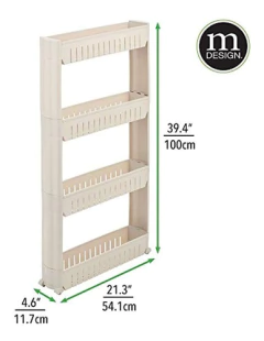 Carrito De Lavandería Portátil Con 4 Estantes, Plástico - Danielle's Store