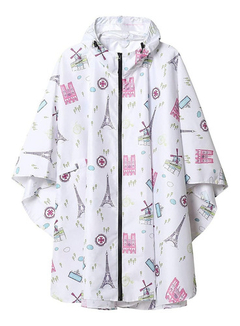 Poncho Para Lluvia Saphirose Con Capucha Y Bolsillos