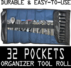 32 Bolsillo Herramienta Rollo Organizador - Llave Organizado - tienda online