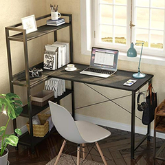 Escritorio De Metal Y Madera Color Negro De 47 In/4 Niveles. - comprar online