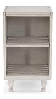Mesa Auxiliar Con Estante De Madera, Color Blanco - comprar online