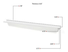Imagen de Estantería Flotante De Madera Color Blanco De 46 In/2 Piezas