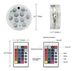 Luces Led Sumergibles Bajo El Agua Con Control - comprar online