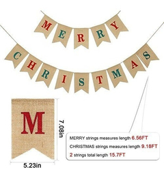 2 En 1 Feliz Navidad Banner Arpillera Fiesta De Navidad - comprar online