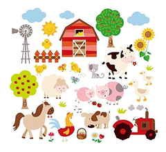 Adhesivo Decorativo Para Pared, Diseño De Amigos De Granja