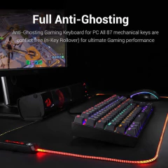 Imagen de Teclado Gamer Redragon, Mecánico Red Switch Rainbow Led Rgb