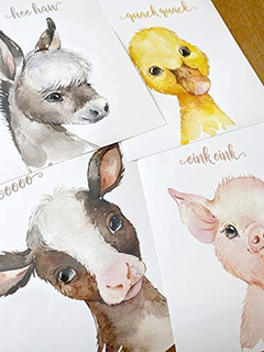 Confeti Fox Baby Farm Animals Decoración De Pared - tienda online