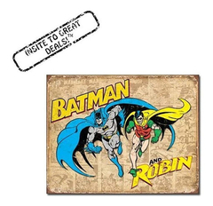 Retro Batman Y Robin Nostálgico Divertido Clásico Cartel