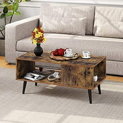 Mesa De Centro Con Almacenamiento,madera Color Marrón. - comprar online