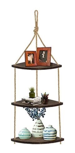 Estantería Esquinera De Madera Color Marrón De 3 Niveles. - comprar online