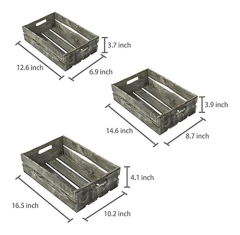 Cajas De Almacenamiento De Madera Gris. - tienda online