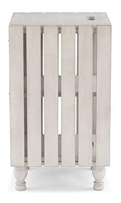 Mesa Auxiliar Con Estante De Madera, Color Blanco en internet