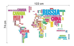 Imagen de Ferris Store Inglés Palabras Mapa Del Mundo Arte De La Pared