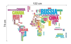 Imagen de Ferris Store Inglés Palabras Mapa Del Mundo Arte De La Pared