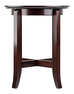 Mesa Auxiliar Redonda De Madera Color Marrón De 18.0 in - comprar online