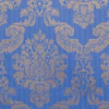Papel Pintado De Vinilo De Damasco De Papel Azul / Dorado