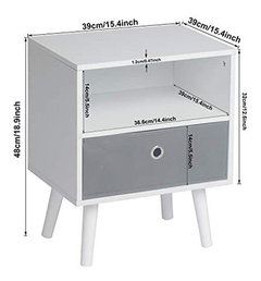 Mesa De Noche Con Cajón Y Estante De Madera Color Blanco. - comprar online