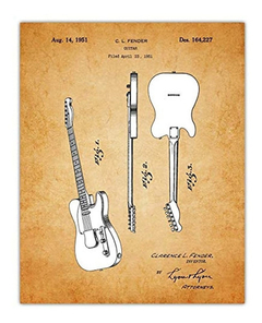 Vintage Fender Guitar Poster Patent Prints - Set Of 4 8x10 U en internet