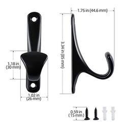 Zoossi - Juego De 4 Ganchos Para Toallas De Baño Color Negro - comprar online