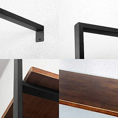 Estantería Flotante De Metal Negro Y Madera Marrón 3 Niveles - Danielle's Store