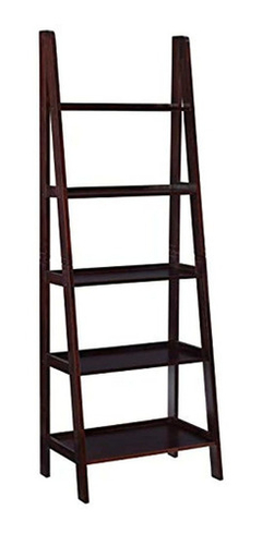 Estantería Tipo Escalera De Madera Marrón 5 Niveles