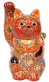 Gato De La Suerte Japonés Maneki Neko Mano Derecha Cerámica