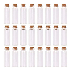 Juego De 24 Mini Botellas De Cristal De 15 Ml Con Tapones