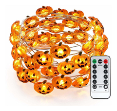 Luces De Cadena De Halloween Brizled Pumpkin, 40 Led 13.12ft