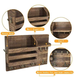 Imagen de Estantería Flotante Multiusos De Madera Color Marrón.