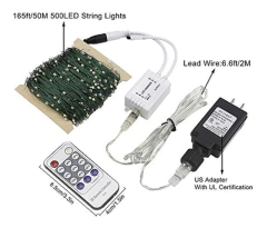 500 Luces Led Cadena De Alambre De Cobre Verde De 50 Mt