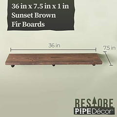 Imagen de Estantería De Metal Y Madera 36.0 in Color Marrón, 2 Niveles