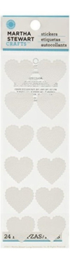 Martha Stewart Crafts pegatina Dimensional Corazones Blanco