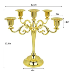 Candelabro De Metal De 5 Velas De 10.0 in