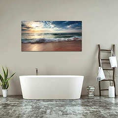 Huadaoart Arte De Pared Decoración Atardecer Océano Playa - comprar online