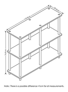 Estantería De Madera Color Marrón Y Blanco De 3 Niveles. - comprar online